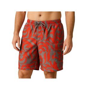 Sonoma Life+Style Mens Large Swim Trunks Cargo Red & Gray